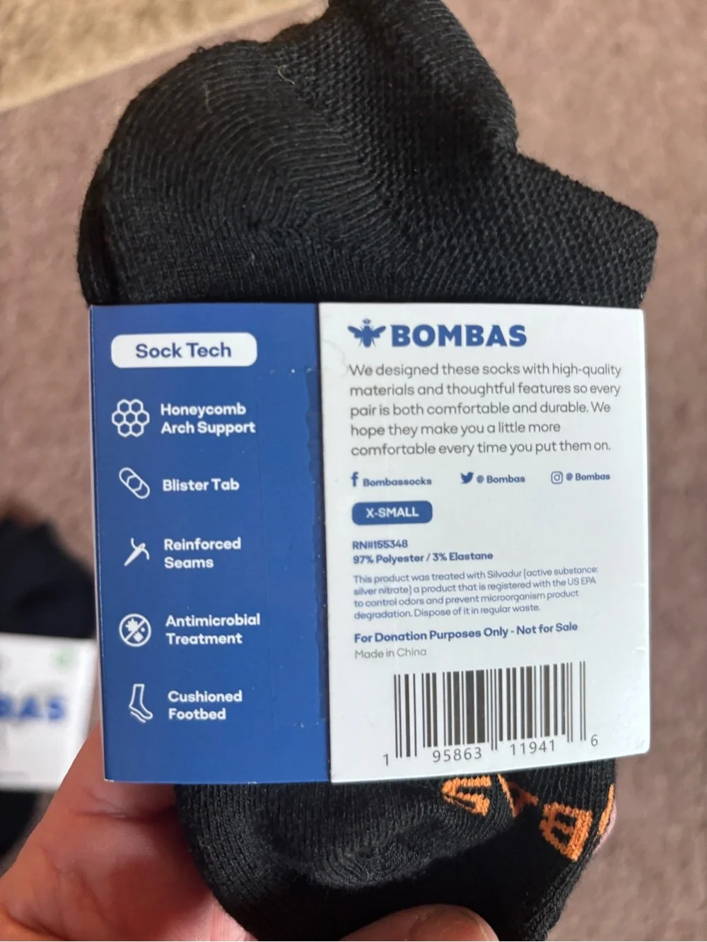Bombas kids Black Low-Cut Athletic Socks - Pack of 6